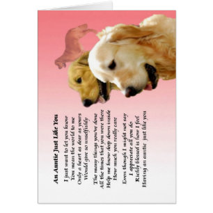Poema de la tía - Diseño de Golden Retriever