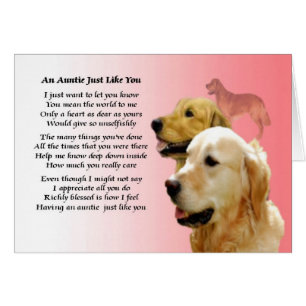 Poema de la tía - Diseño de Golden Retriever