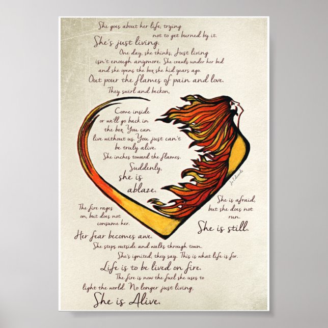 Poema de Love Warrior 5"x7" Impresión artística (Frente)