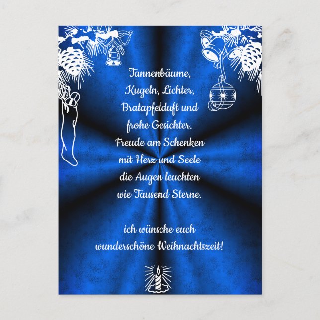 Poema de Navidad alemán, tarjeta postal de texto a (Anverso)