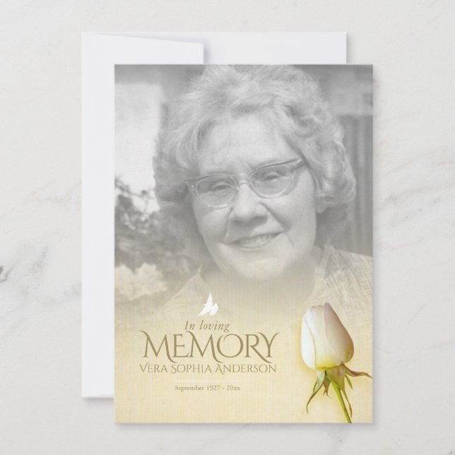 Poema de recuerdo de la rosa blanca del funeral (Anverso)
