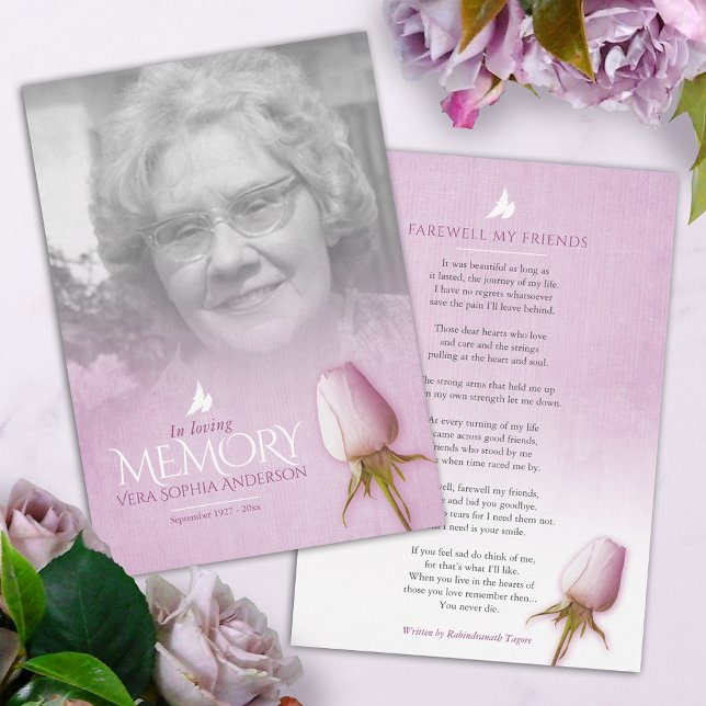 Poema de recuerdo de rosa púrpura funeral (Subido por el creador)