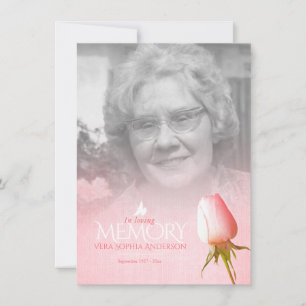 Poema de recuerdo de rosa rosada funeraria
