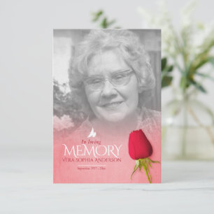 Poema de recuerdo de una rosa roja única funeral