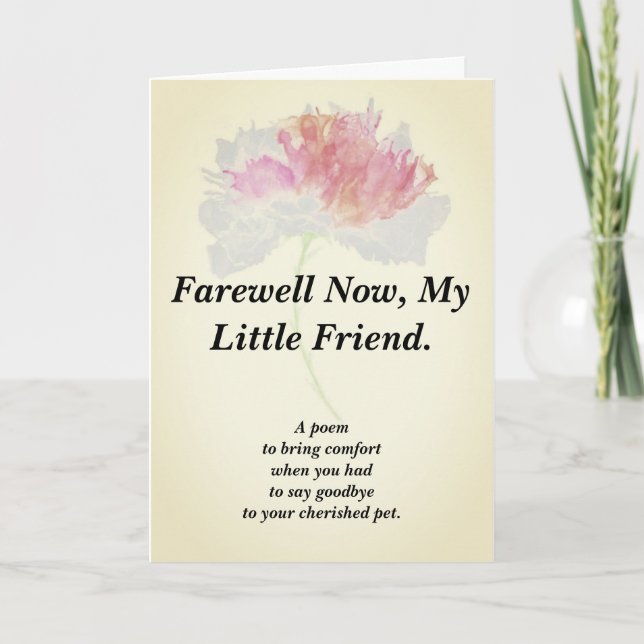 Poema de simpatía mascota Tarjeta plegada 12,7 X 1 (Anverso)