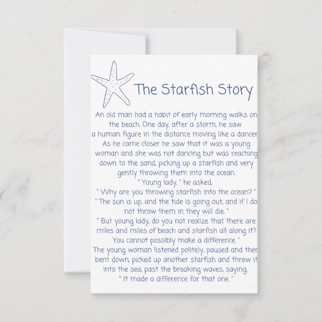 Poema de Starfish, la historia de Starfish, regalo (Anverso)