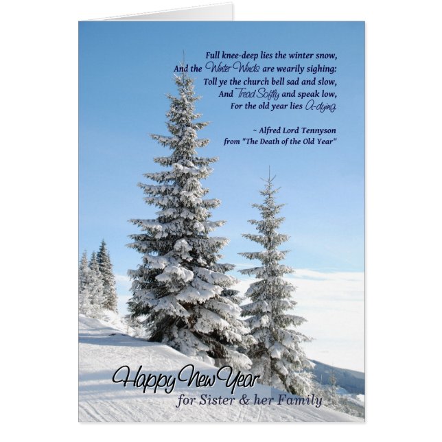 Poema de Tennyson, hermana de los árboles de nieve (Frente)
