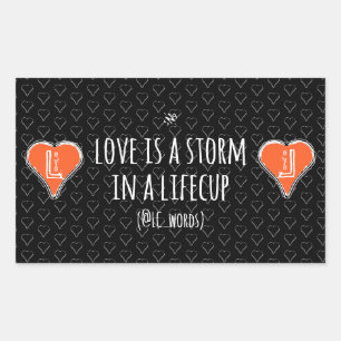 poema de tormenta de amor pegatina rectangular