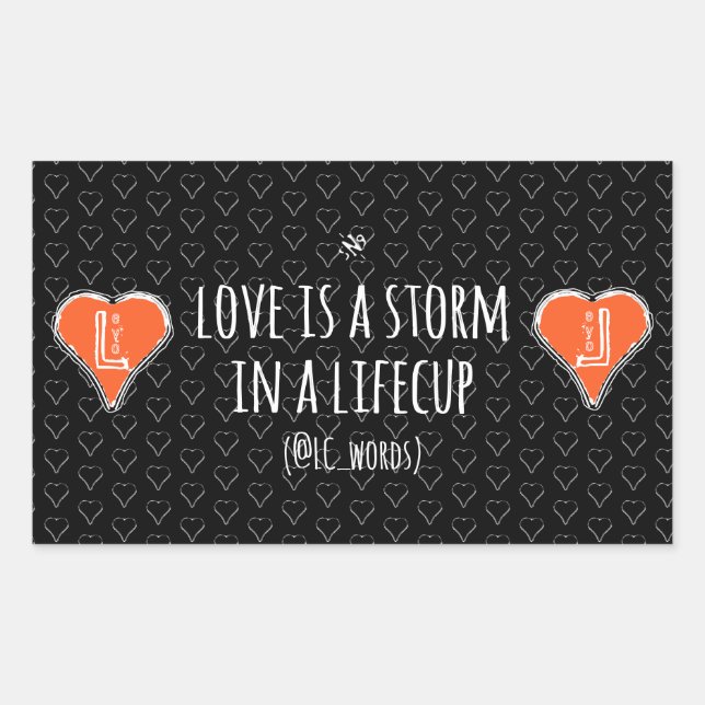 poema de tormenta de amor pegatina rectangular (Anverso)