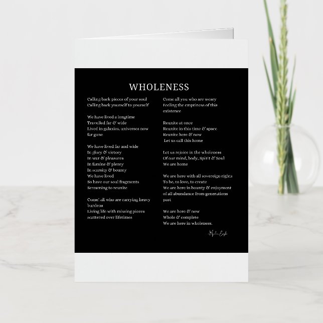 Poema de Wholeness Soul Self Love (Anverso)