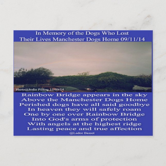 Poema del arco iris de Manchester postales (Anverso)