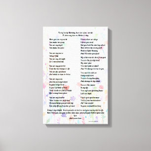 "Poema del Día de la Madre - Impresión en lienzo e