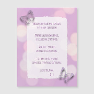 Poema del Día de la Madre Mariposa Morada