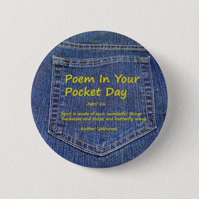 Poema en su botón del día del bolsillo (Anverso)