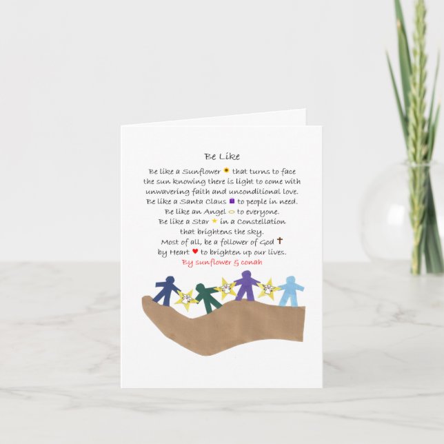 Poema especial tarjeta de felicitación plegada (Anverso)