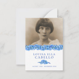 Poema fotográfico azul olvido-no-flores tarjeta fu