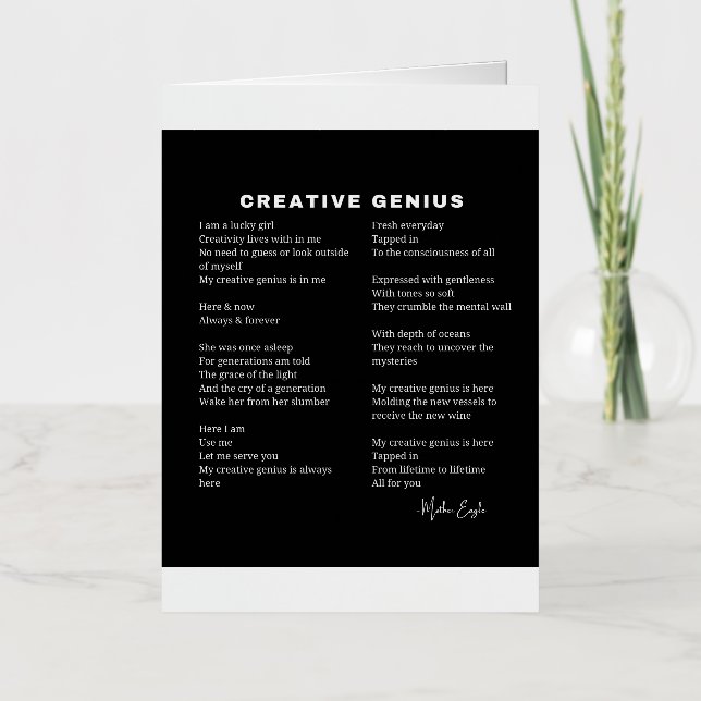 Poema Inspirador del genio creativo (Anverso)