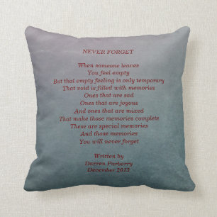 Poema "Nunca olvidar" - Cojín decorativo