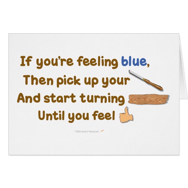 Poema oblicuo de Woodturning del azul (Anverso (Horizontal))