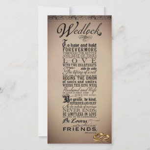 Poema original del Boda matrimonial de Wedlock