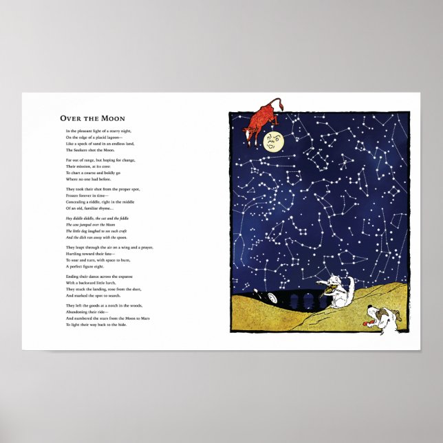 Poema "Sobre la Luna" + Poster de arte (Frente)