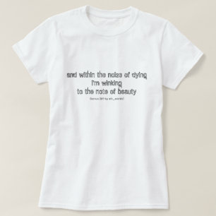 Poema sobre la muerte y la belleza de la camiseta