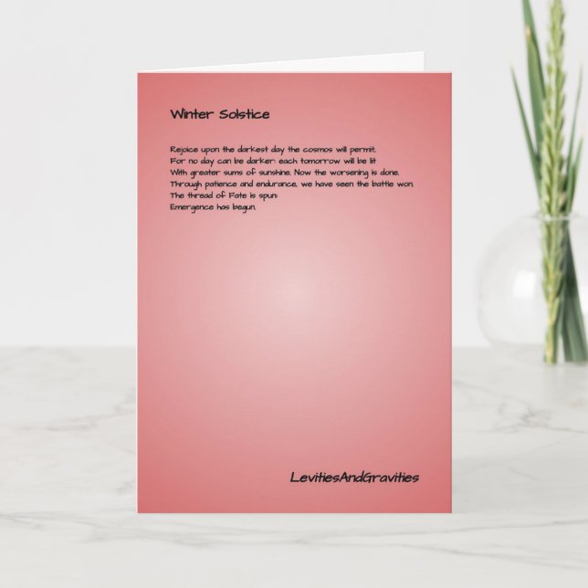 Poema Tarjeta de felicitación - Solsticio de invie (Anverso)