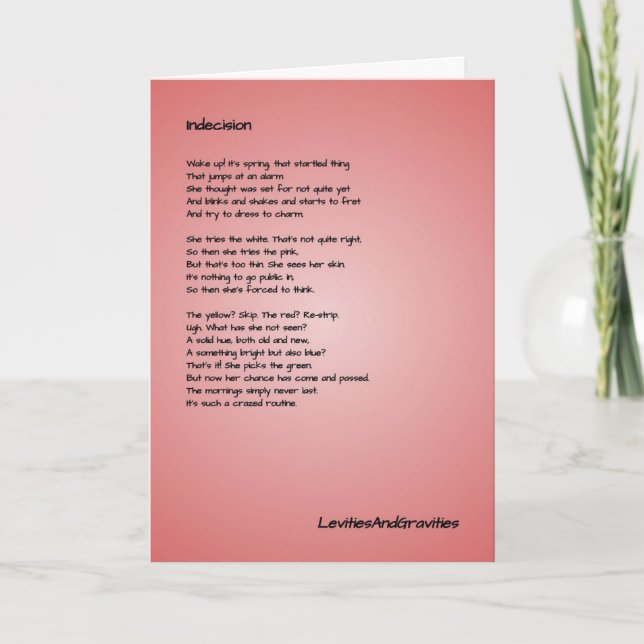 Poema Tarjeta de saludo - Primavera (Anverso)