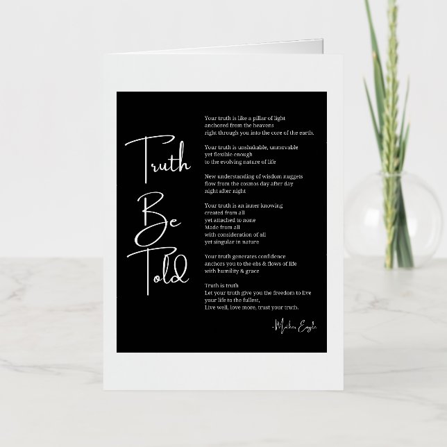 Poema Truth Be Told  (Anverso)
