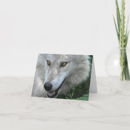 Poema WILDERNESS WOLF en una tarjeta de nota