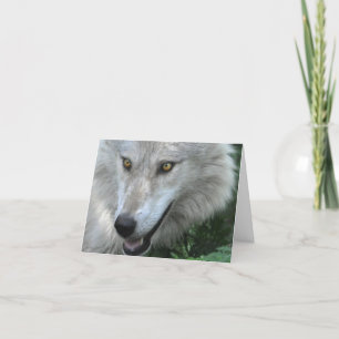 Poema WILDERNESS WOLF en una tarjeta de nota