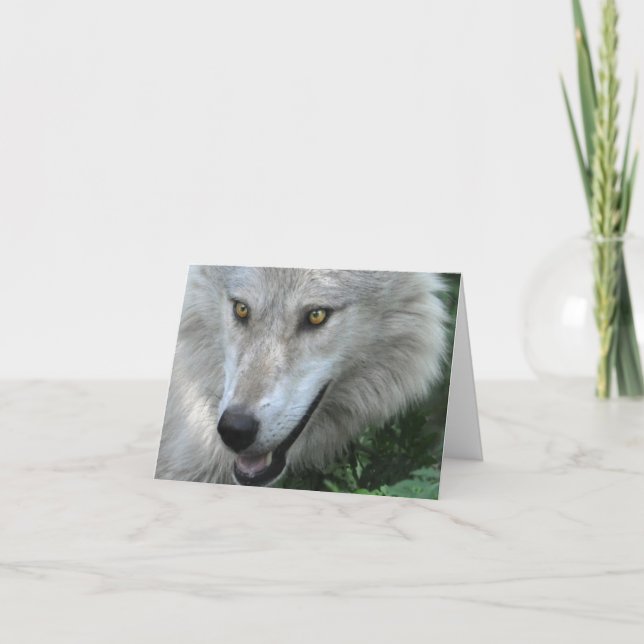 Poema WILDERNESS WOLF en una tarjeta de nota (Anverso)