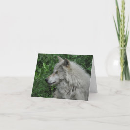Poema WILDERNESS WOLF en una tarjeta de nota