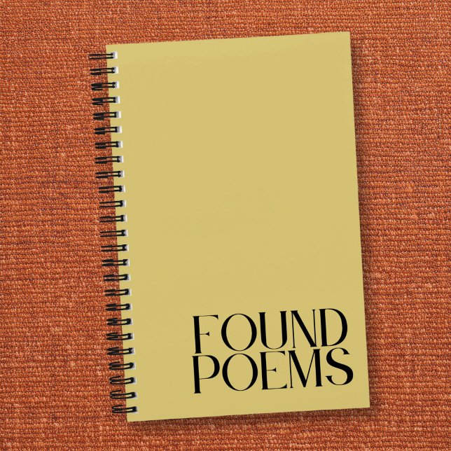 Poemas encontrados elegante diario estético vintag (Record your found poems in this yellow vintage aesthetic poetry journal.)