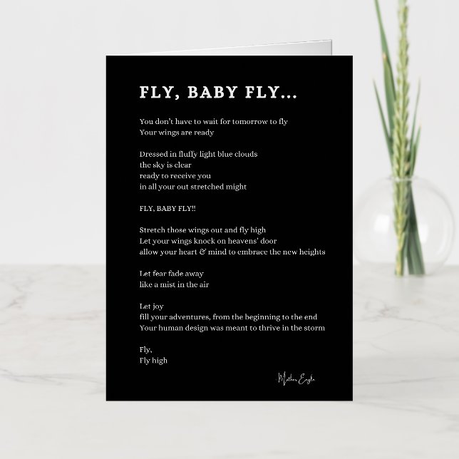 Poesía inspiradora de la mosca bebé mosca mosca (Anverso)