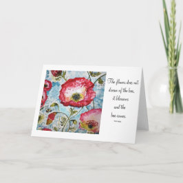 Poesía inspiradora Poppies Tarjeta de arte de abej