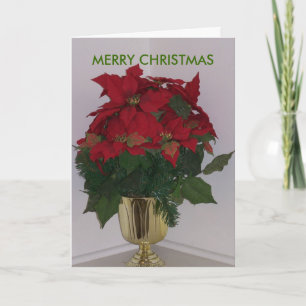 Poinsetta en el florero del oro, FELICES NAVIDAD