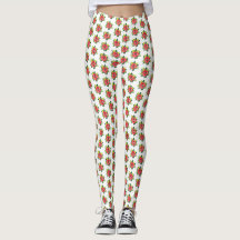 Poinsettia Acuarela - Leggings Navideños