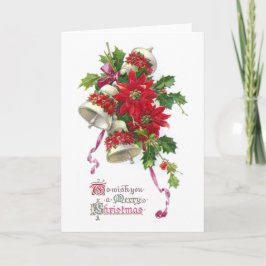 Poinsettia Belces y navidad del vintage del acebo