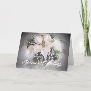 Poinsettia blanco y de plata elegante del navidad