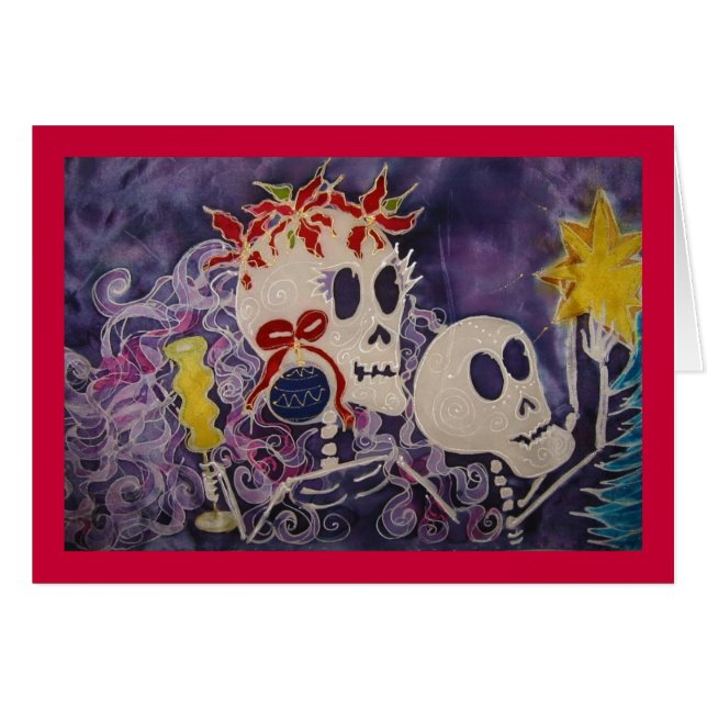 Poinsettia de Dia de los Muertos Christmas (Anverso (Horizontal))