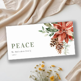 Poinsettia de la paz ramo acuarela pino Navidad