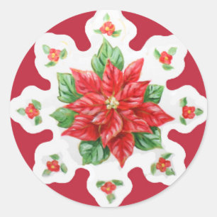 Poinsettia de los pegatinas del navidad
