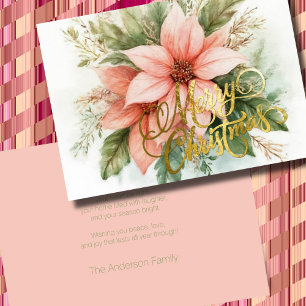 Poinsettia de Navidad en acuarela rosa
