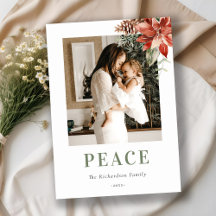 Poinsettia de Navidad en paz Ramo de foto acuarela