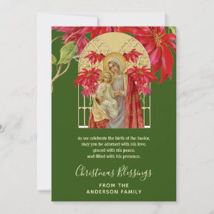 Poinsettia de Navidad religiosa Virgen María Jesús