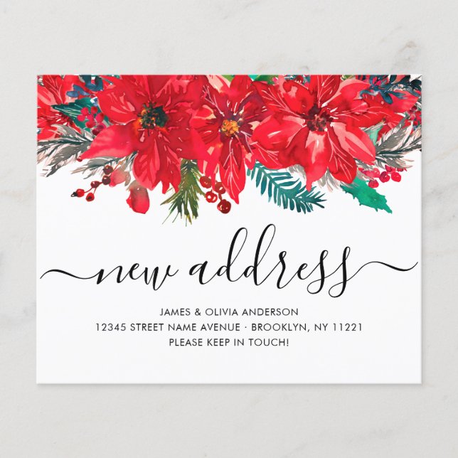 Poinsettia de presupuesto Nueva tarjeta de desplaz (Anverso)