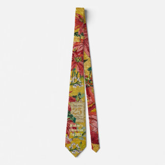 Poinsettia Dorada | Corbata de Navidad Personaliza