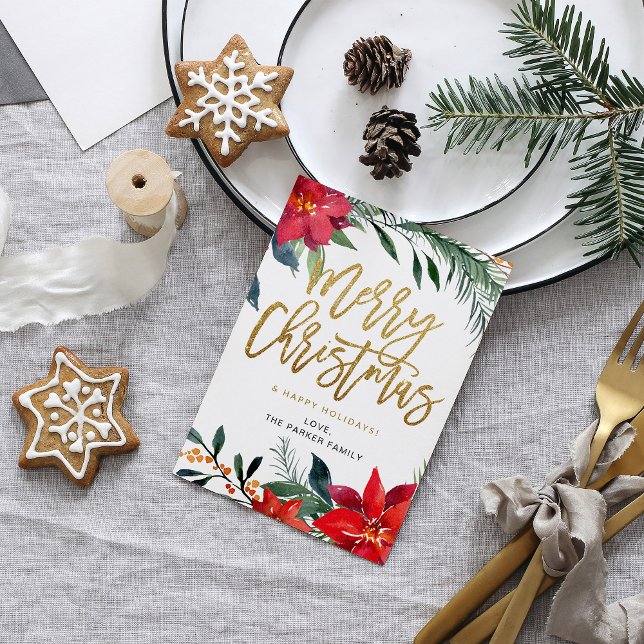 Poinsettia Floral Feliz Navidad (Subido por el creador)