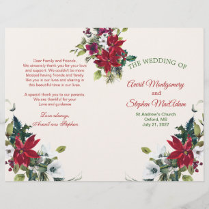 Poinsettia, holly, programa Boda de Navidades de p